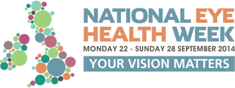 National Eye Health Week logo, Monday 22 - 28 September 2014, Vision Matters
