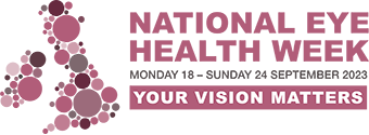 National Eye Health Week logo, 18 - 24 September 2023, Your Vision Matters